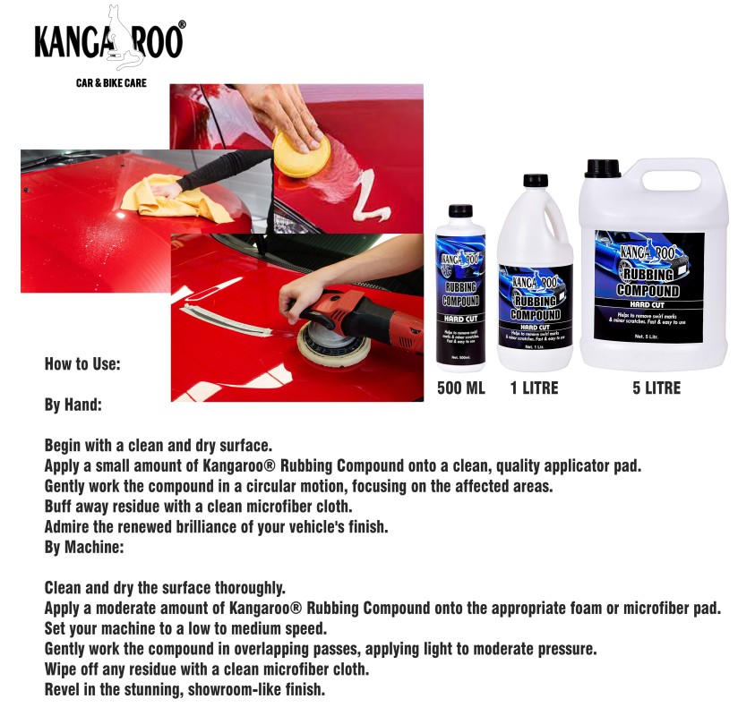 Kangaroo Rubbing Compound Hard Cut 1 Litre KangarooAutocare